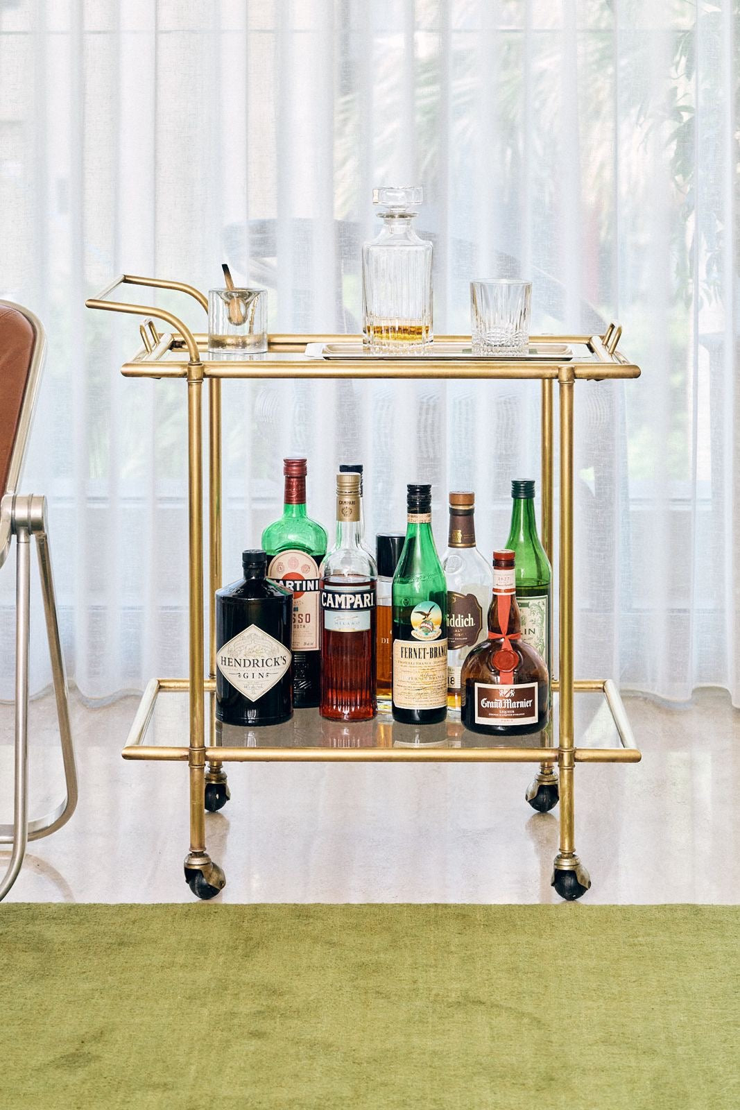 Brass bar cart