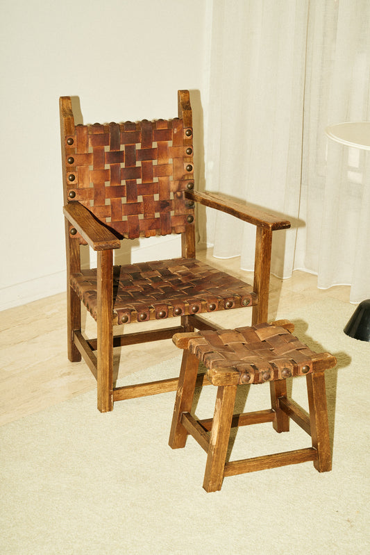 Chairs with stools (set of 2)