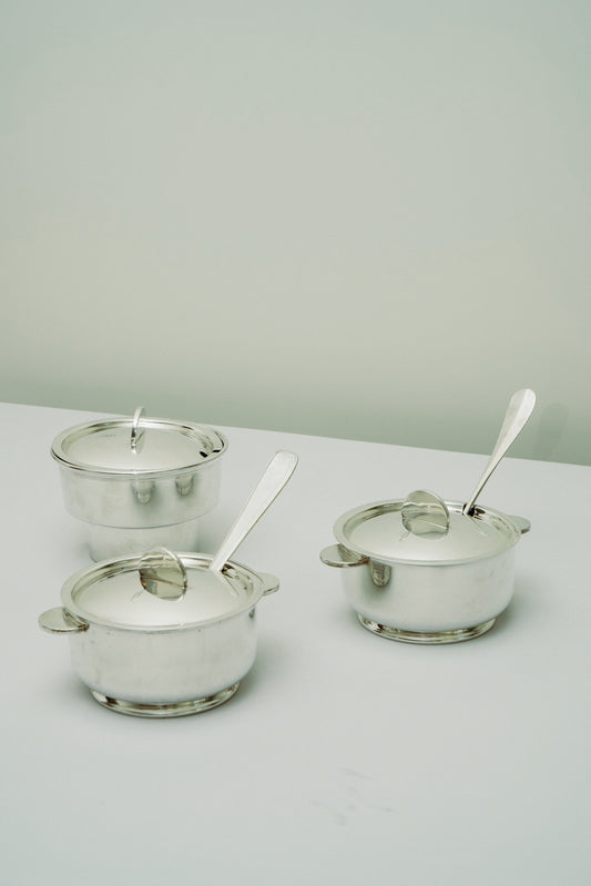 Silver plated set of pots
