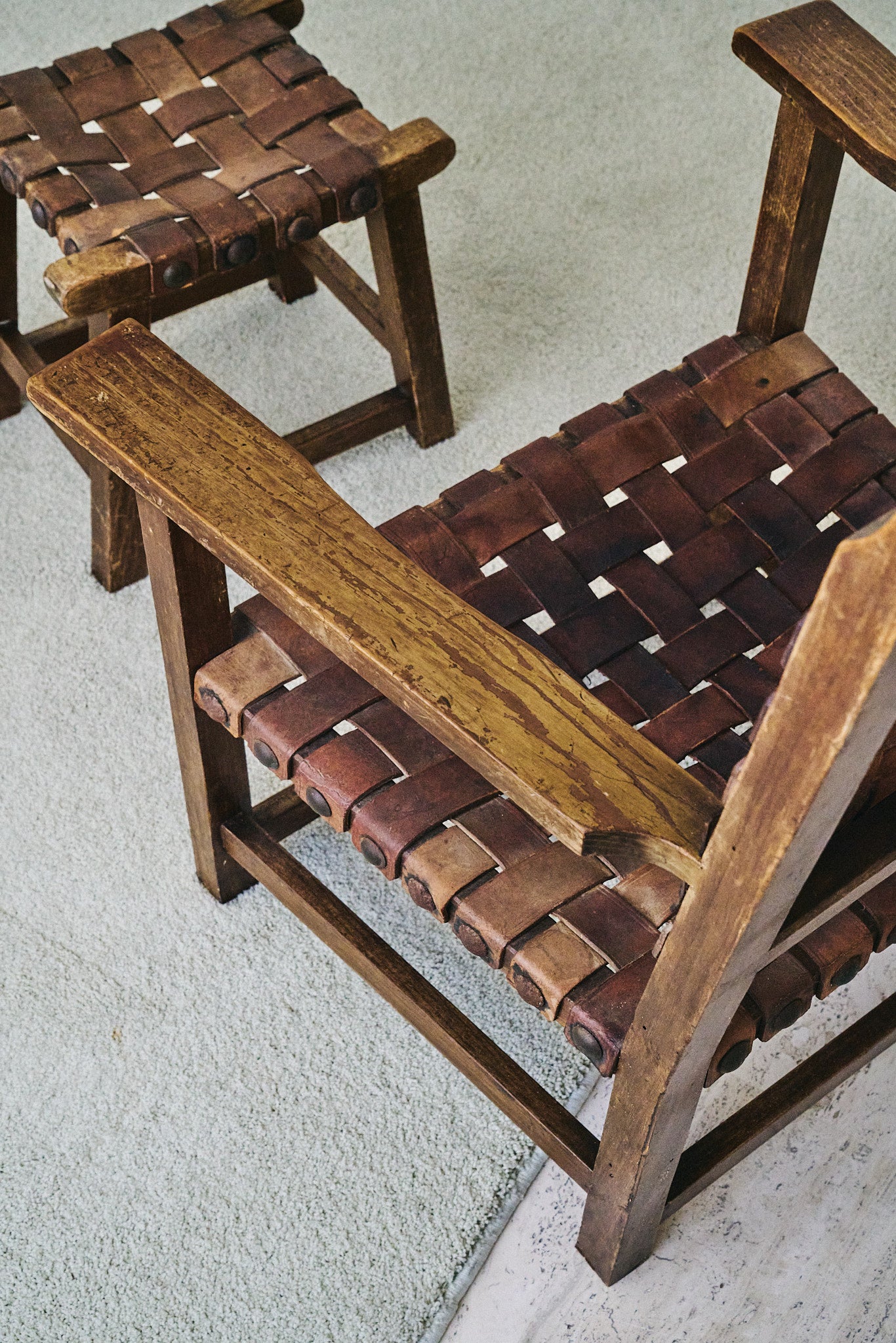 Chairs with stools (set of 2)