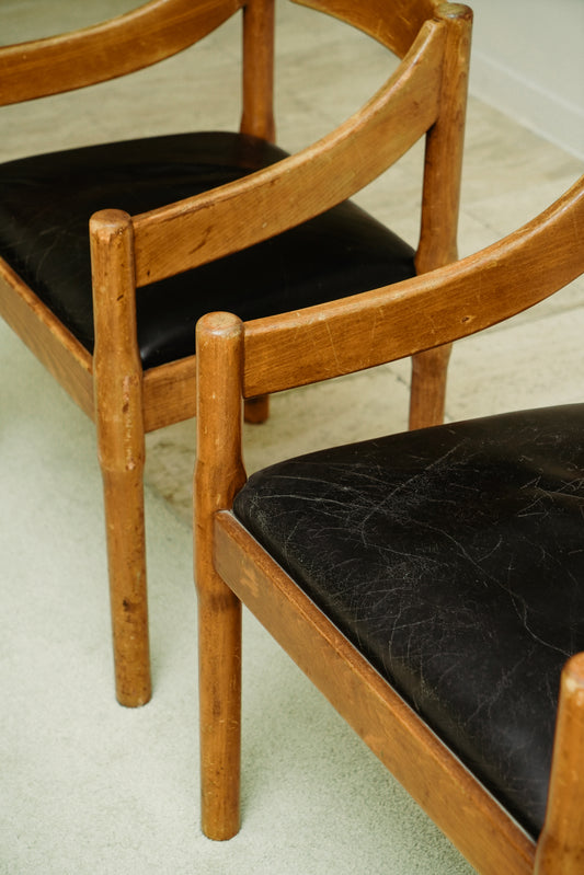 Carimate armchairs by Vico Magistretti for Cassina, 1980s (set of 2)