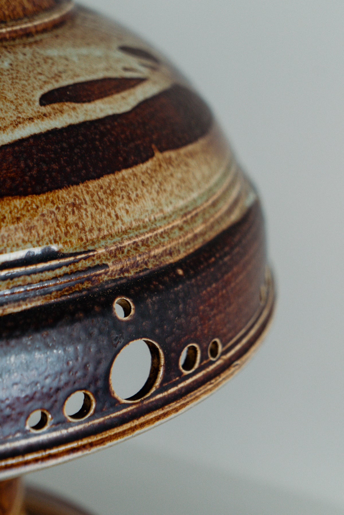 Flat lava ceramic lamp by Atelier Tönnieshof, Germany 1960s