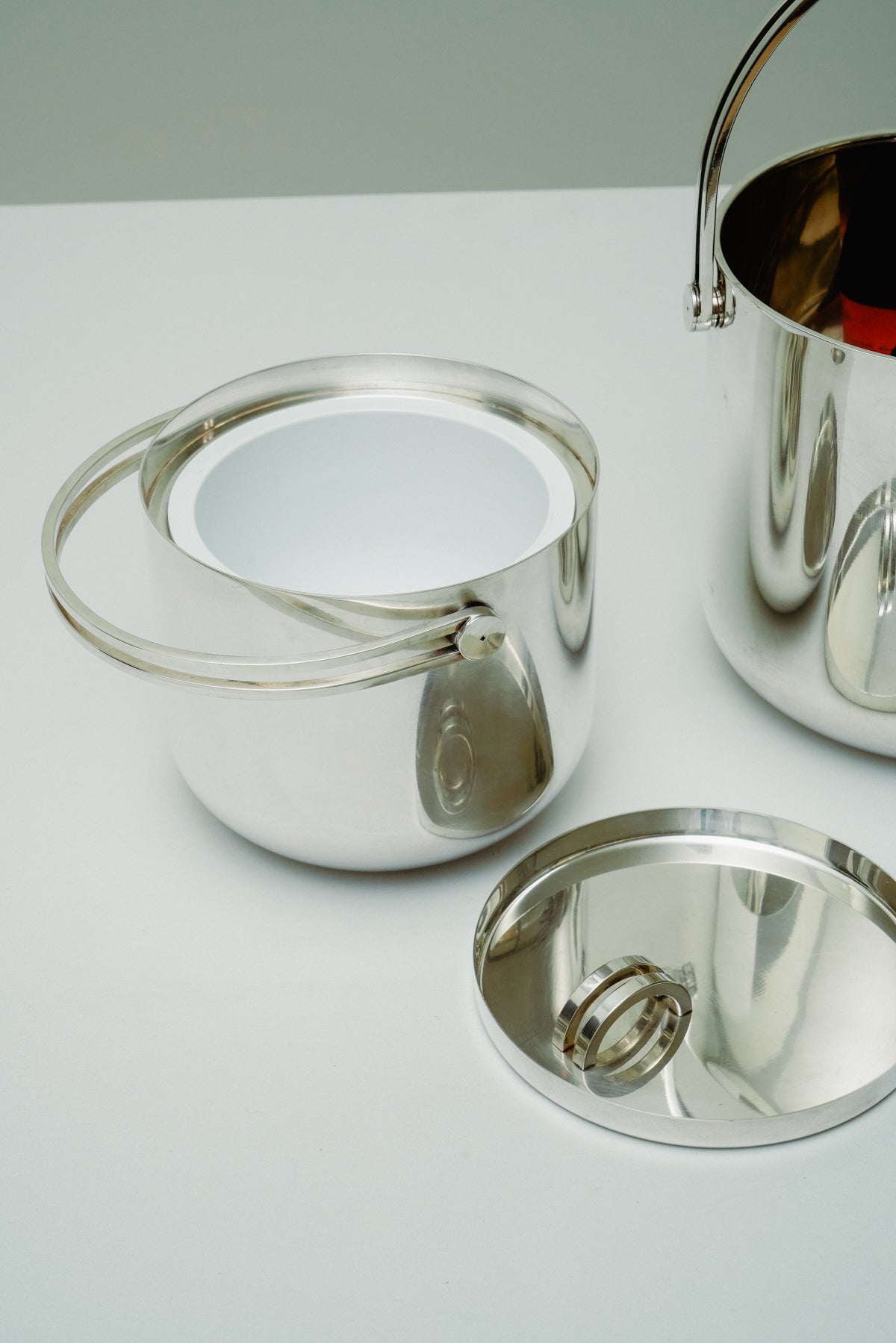 Ambrogio Pozzi for Padova Argenti set of ice and champagne buckets, 70s