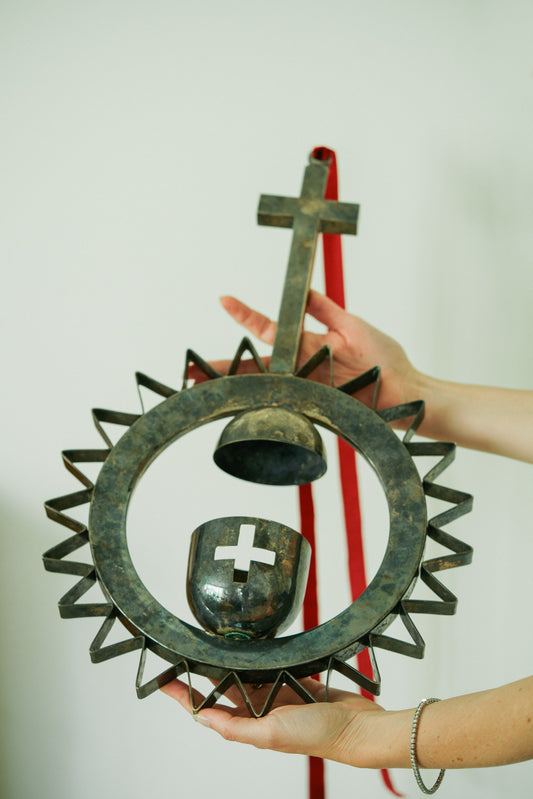 Silver plated European Reliquary Monstrance with patina
