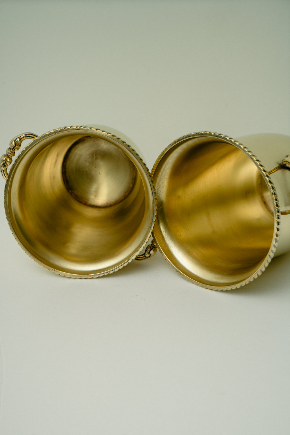 Set of 2 brass buckets