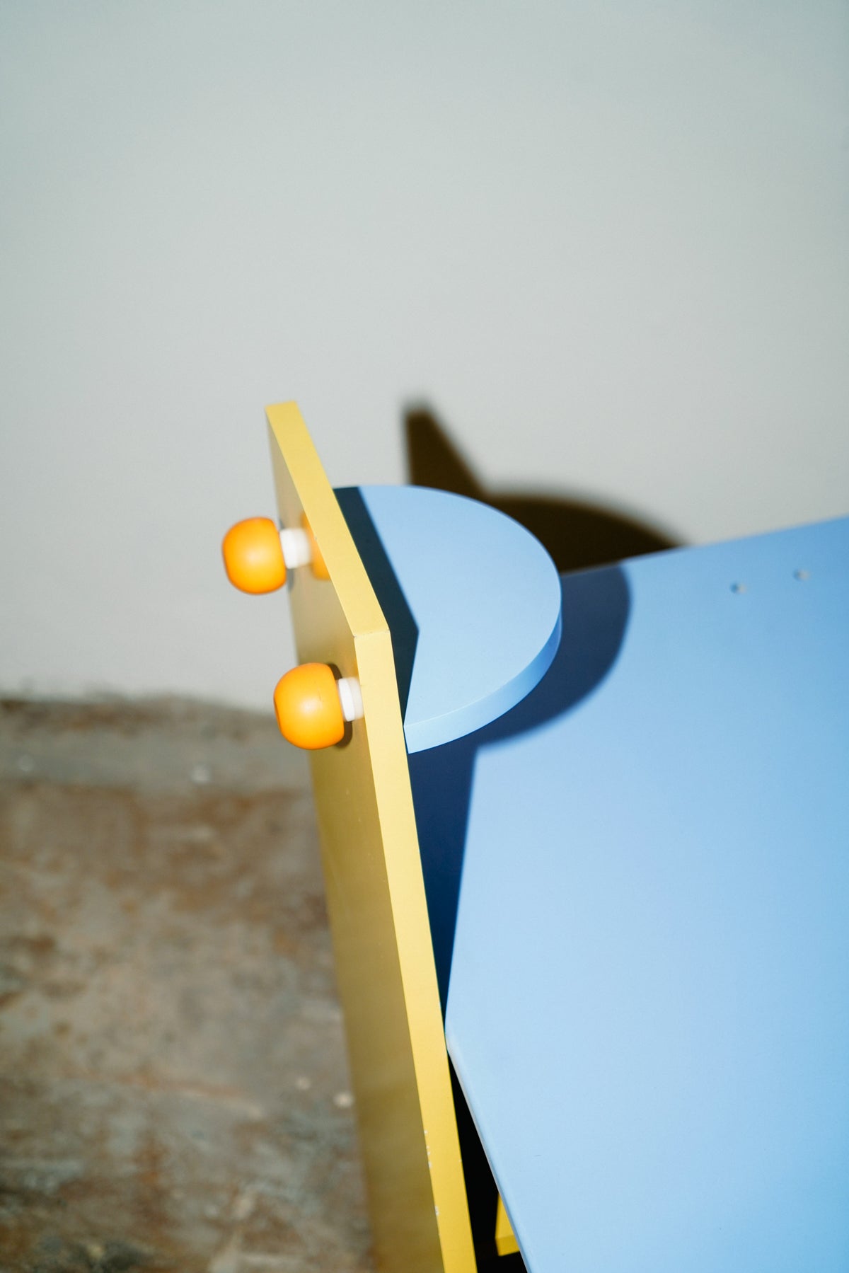 Blue and yellow kids desk