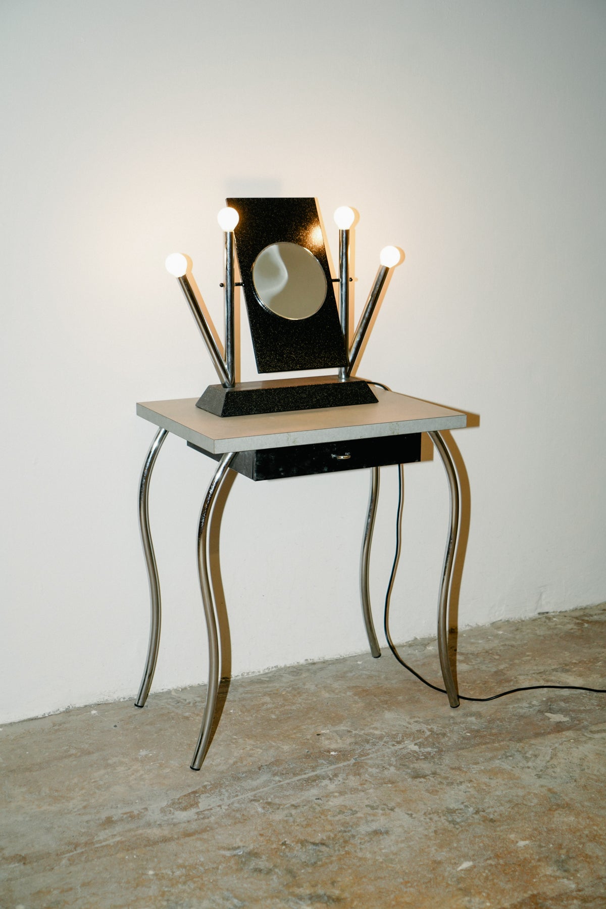 Yucca table & mirror by Anna Anselmi for Bieffeplast, 1980s