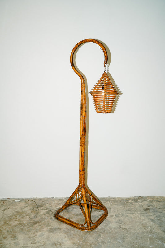 Bamboo floor lamp, 1960s