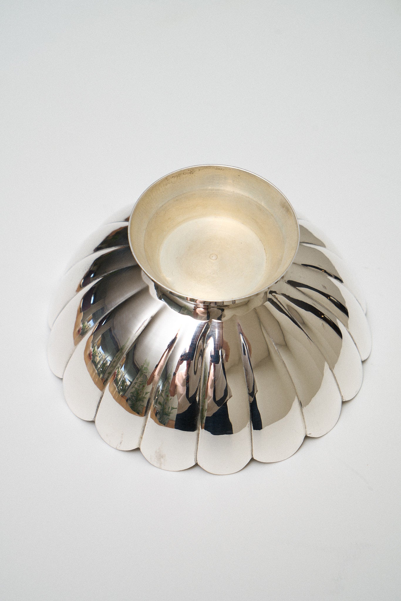 Scalloped silver plated bowl