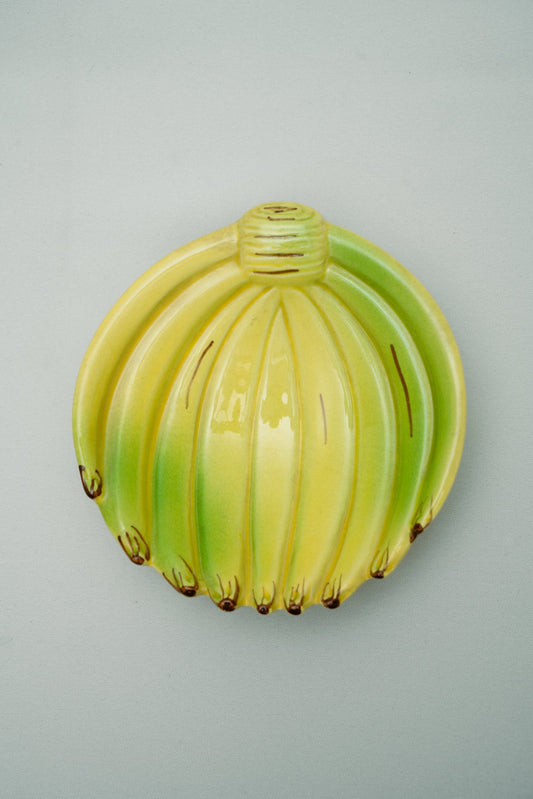Set of 6 small ceramic banana plates