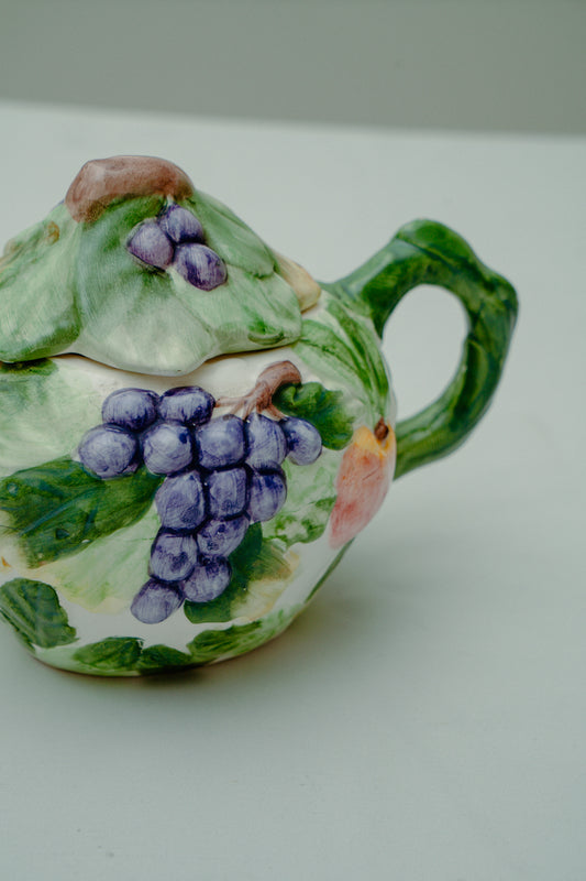 Ceramic teapot with delicate fruity details
