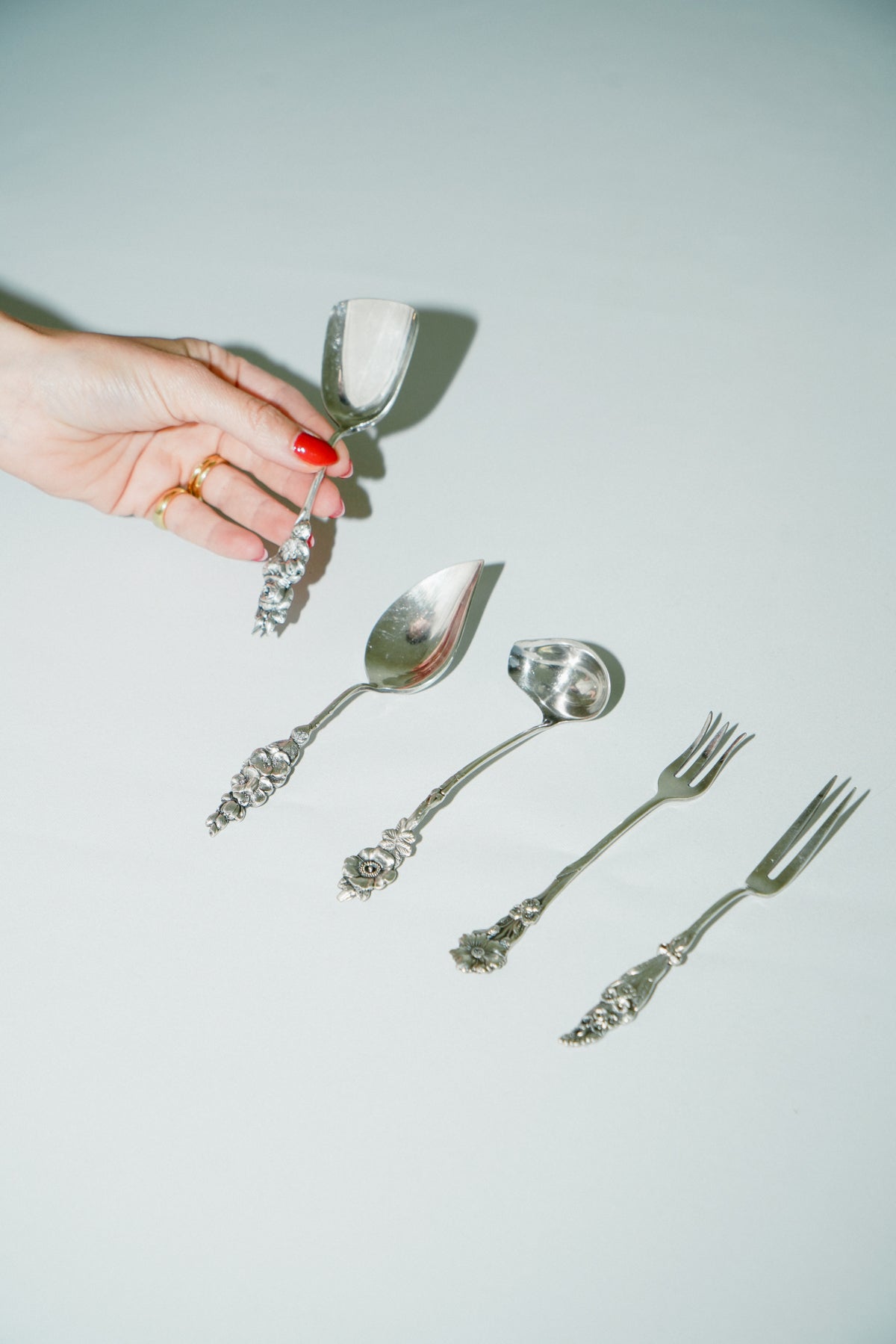 Mignardises cutlery set with flower details