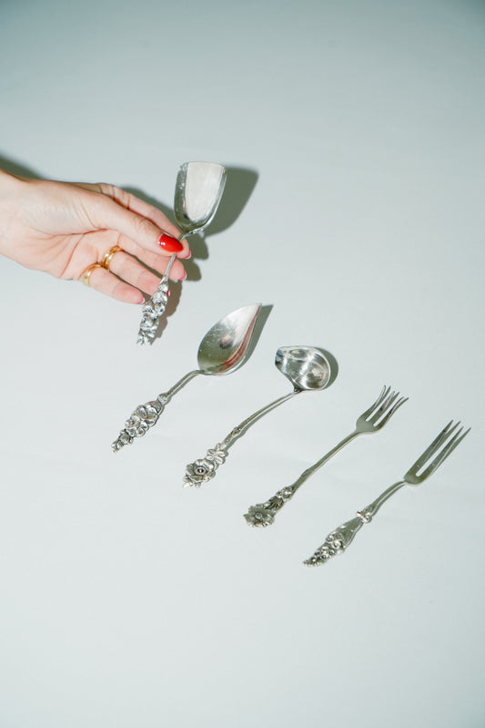 Mignardises cutlery set with flower details