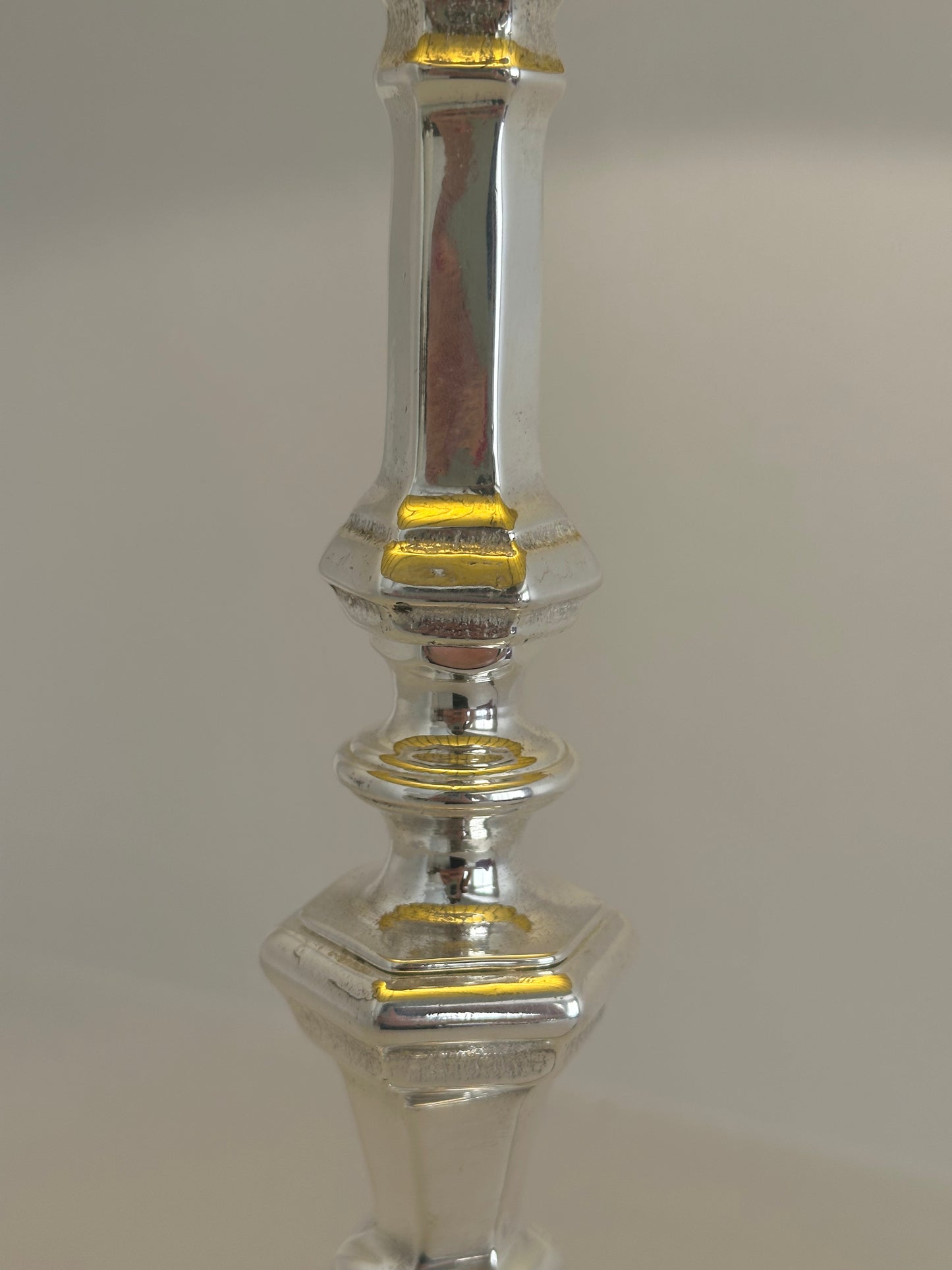 Silver table lamp with beaded lampshade
