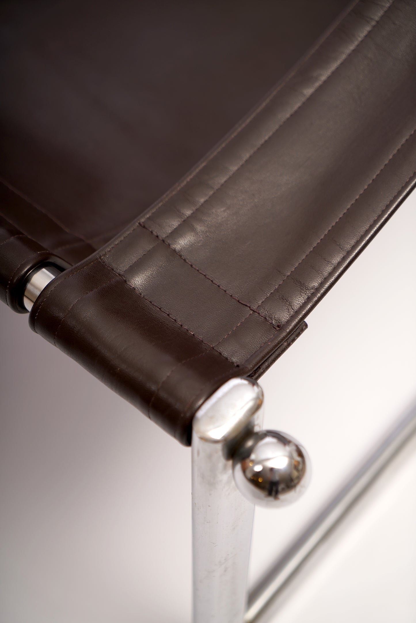 Brown leather armchair, 1960s