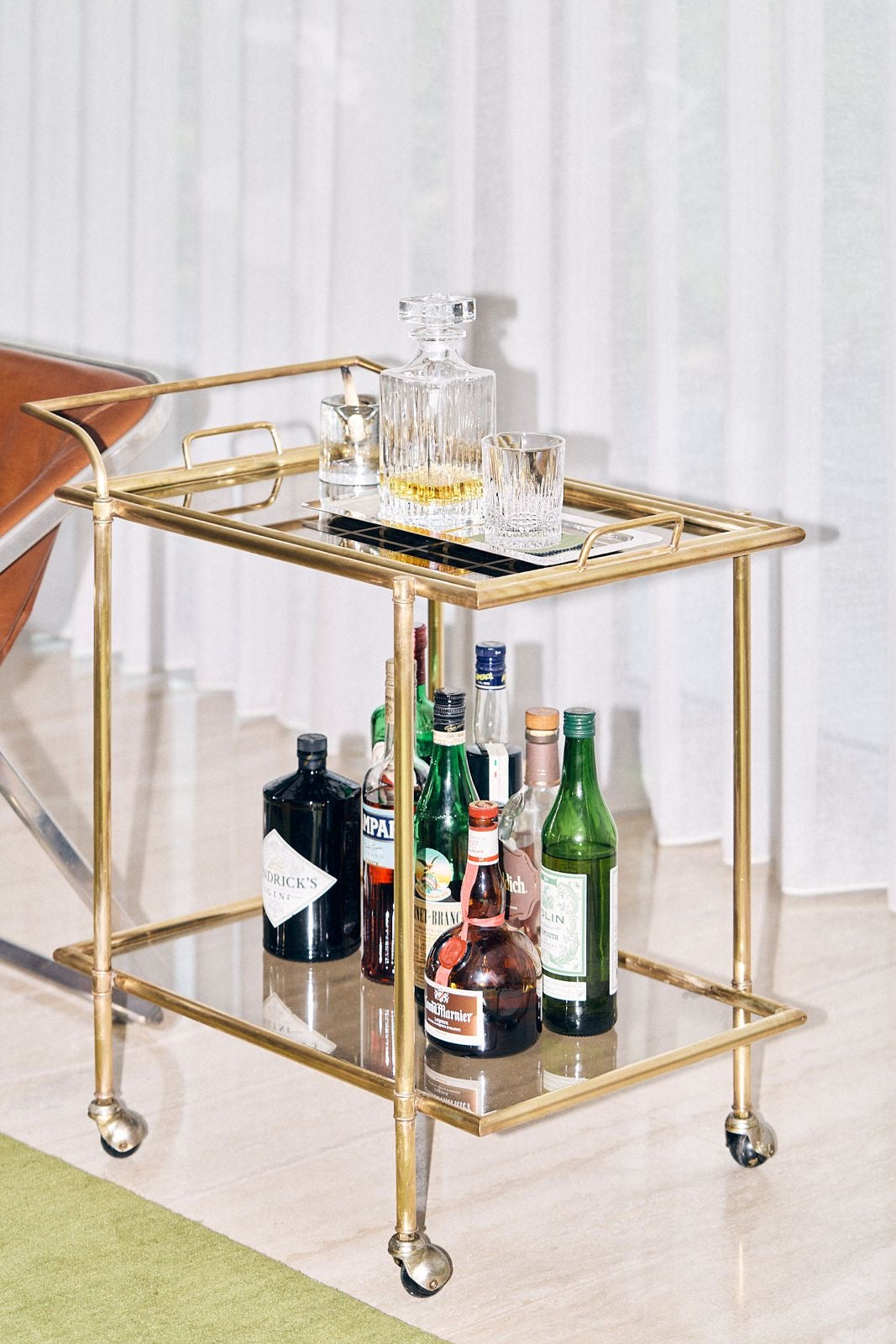 Brass bar cart