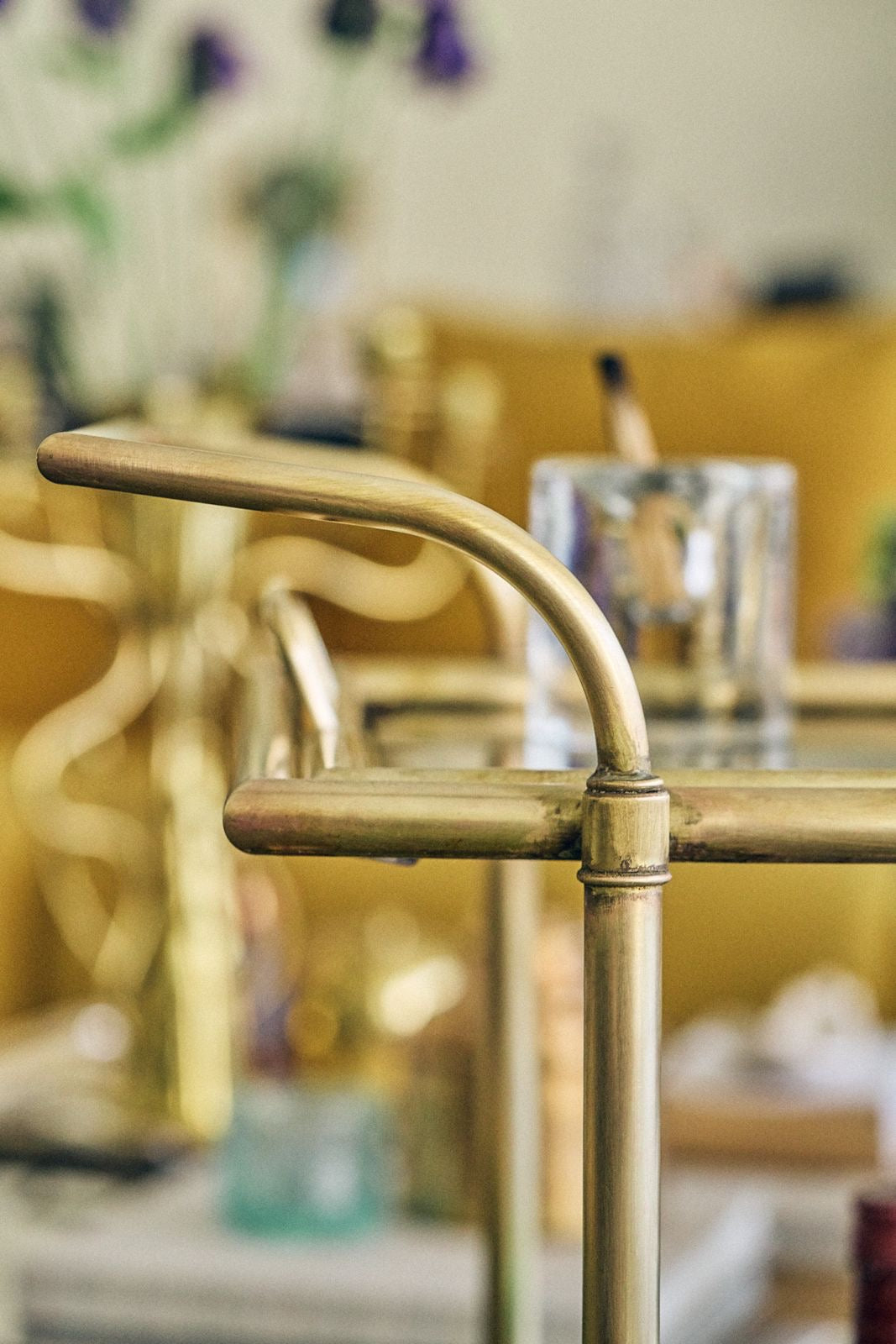 Brass bar cart