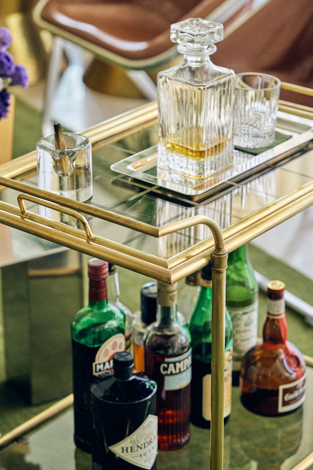 Brass bar cart