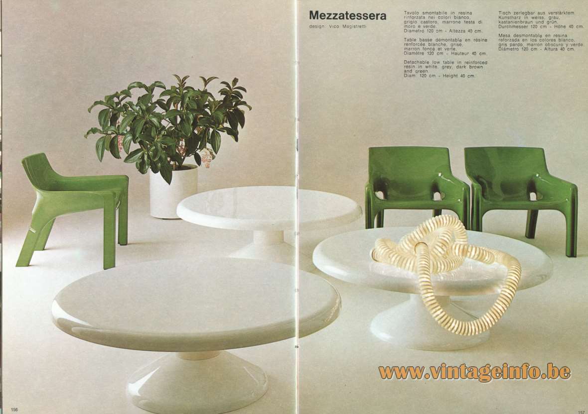 'Tessera-Mezzatessera' coffee table by Vico Magistretti for Artemide, 1965