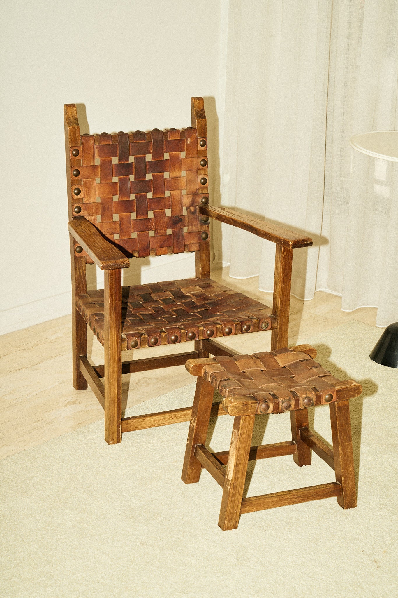Chairs with stools (set of 2)