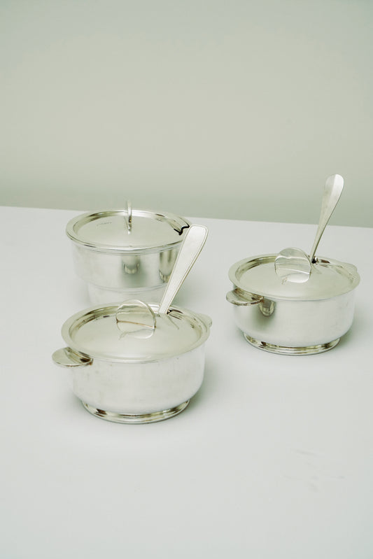 Silver plated set of pots