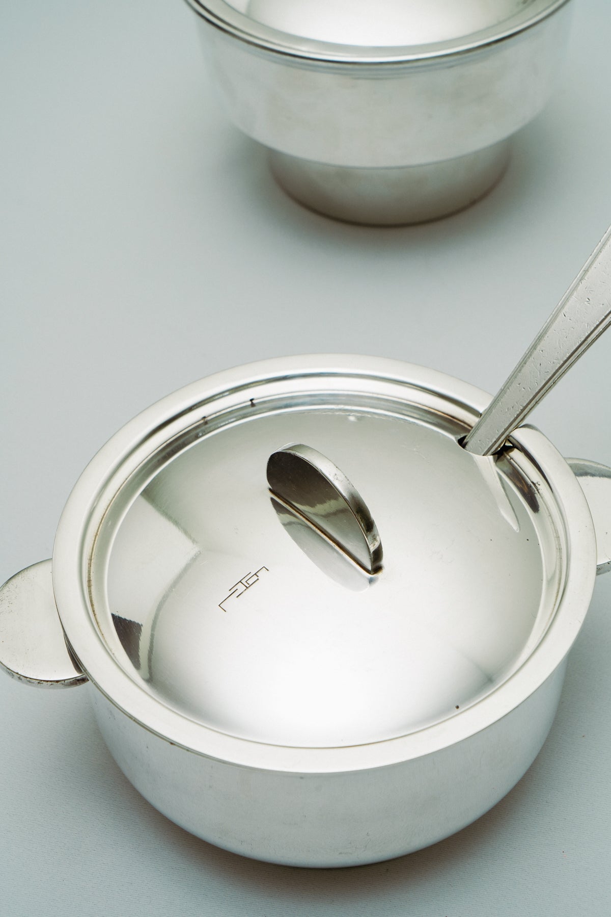 Silver plated set of pots