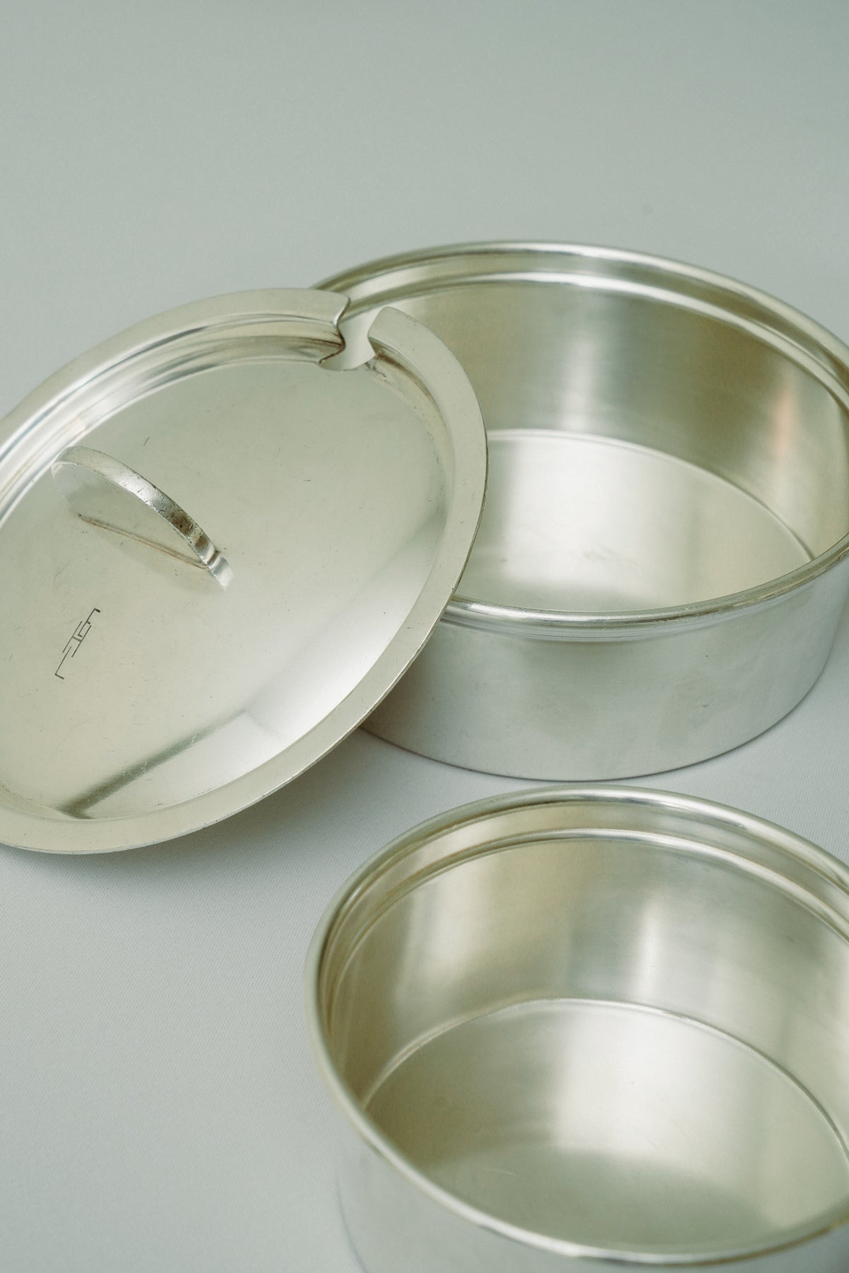 Silver plated set of pots