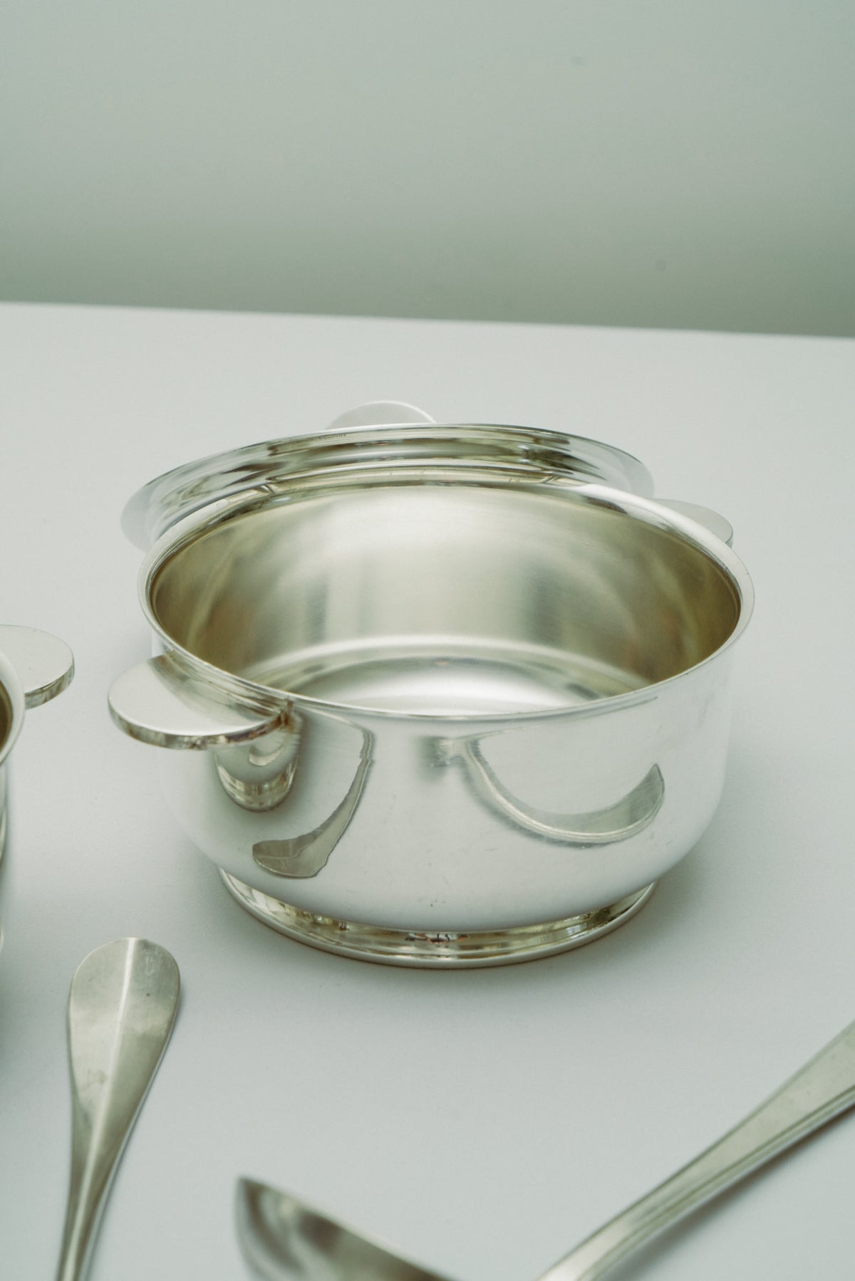 Silver plated set of pots