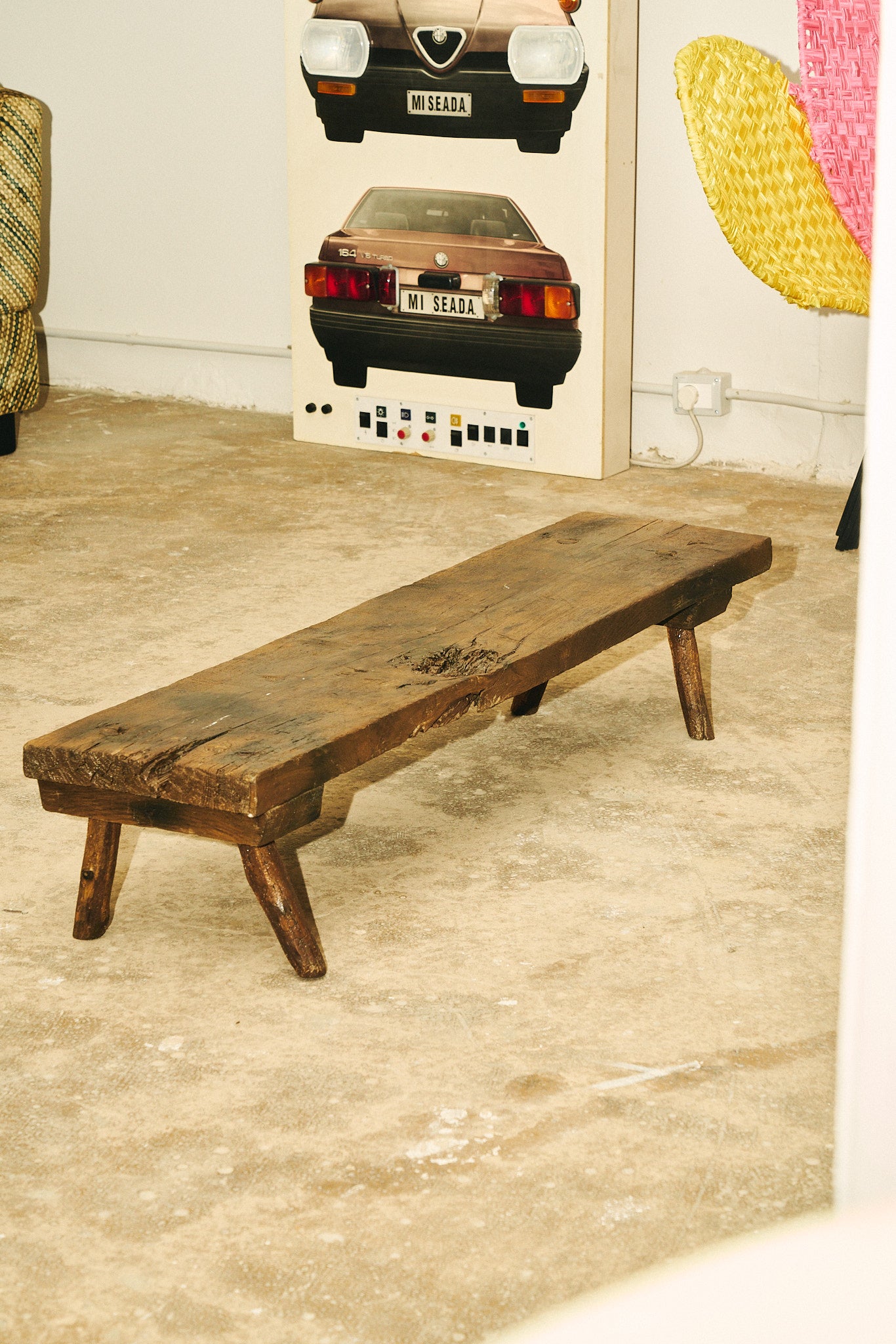 Artisanal handmade bench in Piemonte, Italy