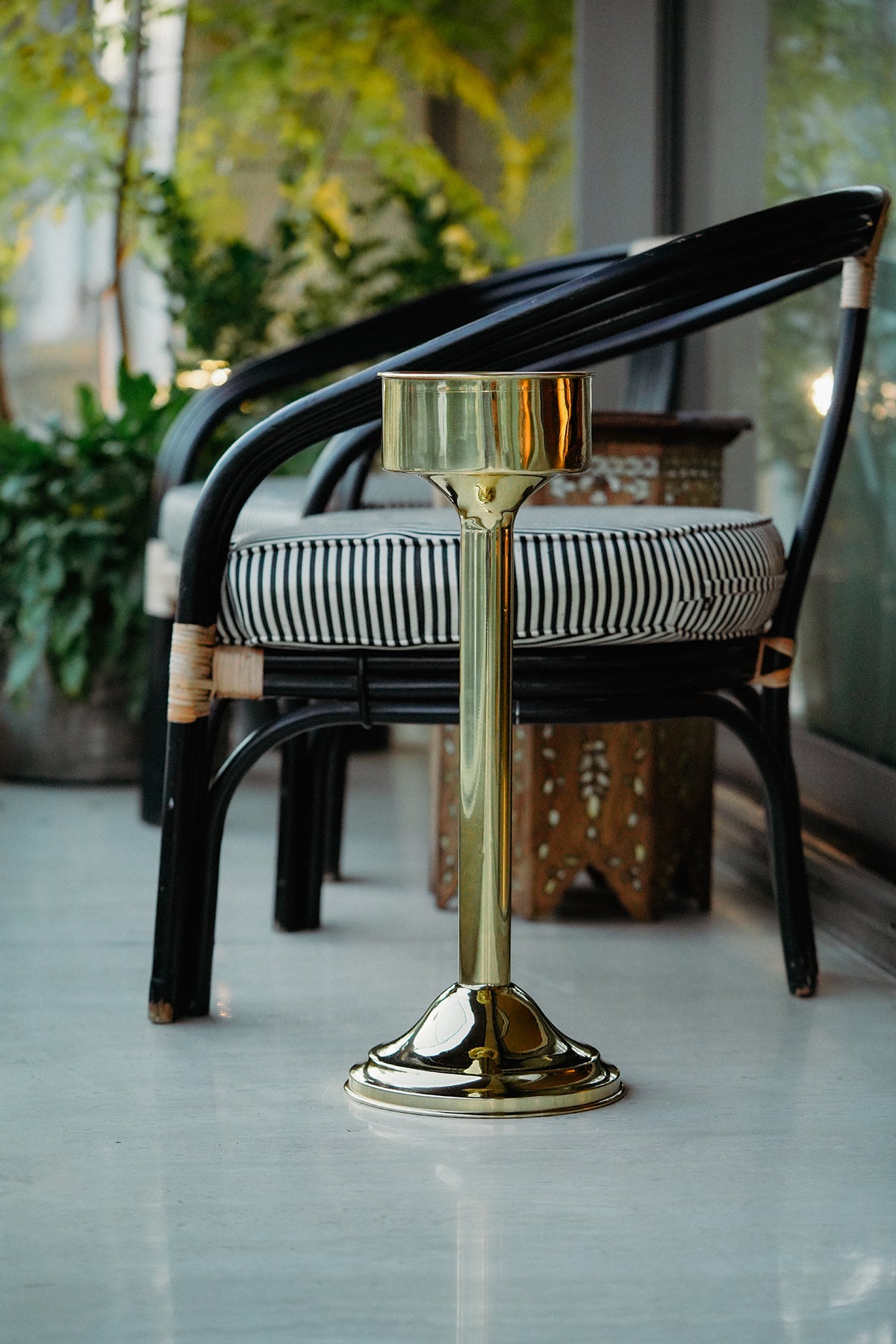 Holiday Inn brass floor ashtray