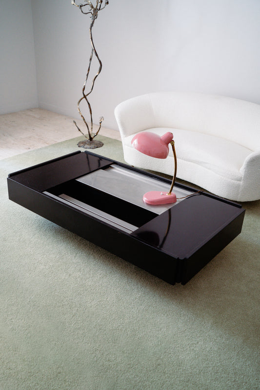 Coffee table with dry bar, 1980s