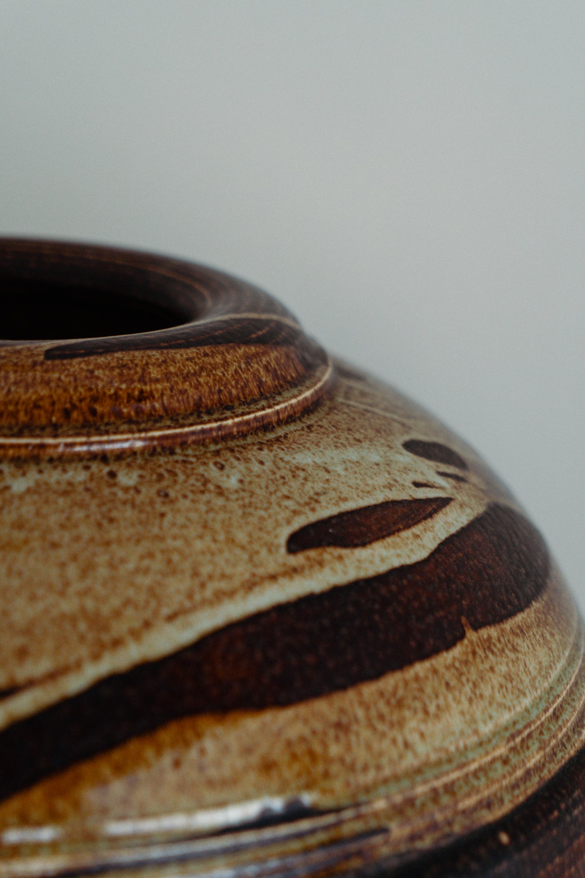 Flat lava ceramic lamp by Atelier Tönnieshof, Germany 1960s