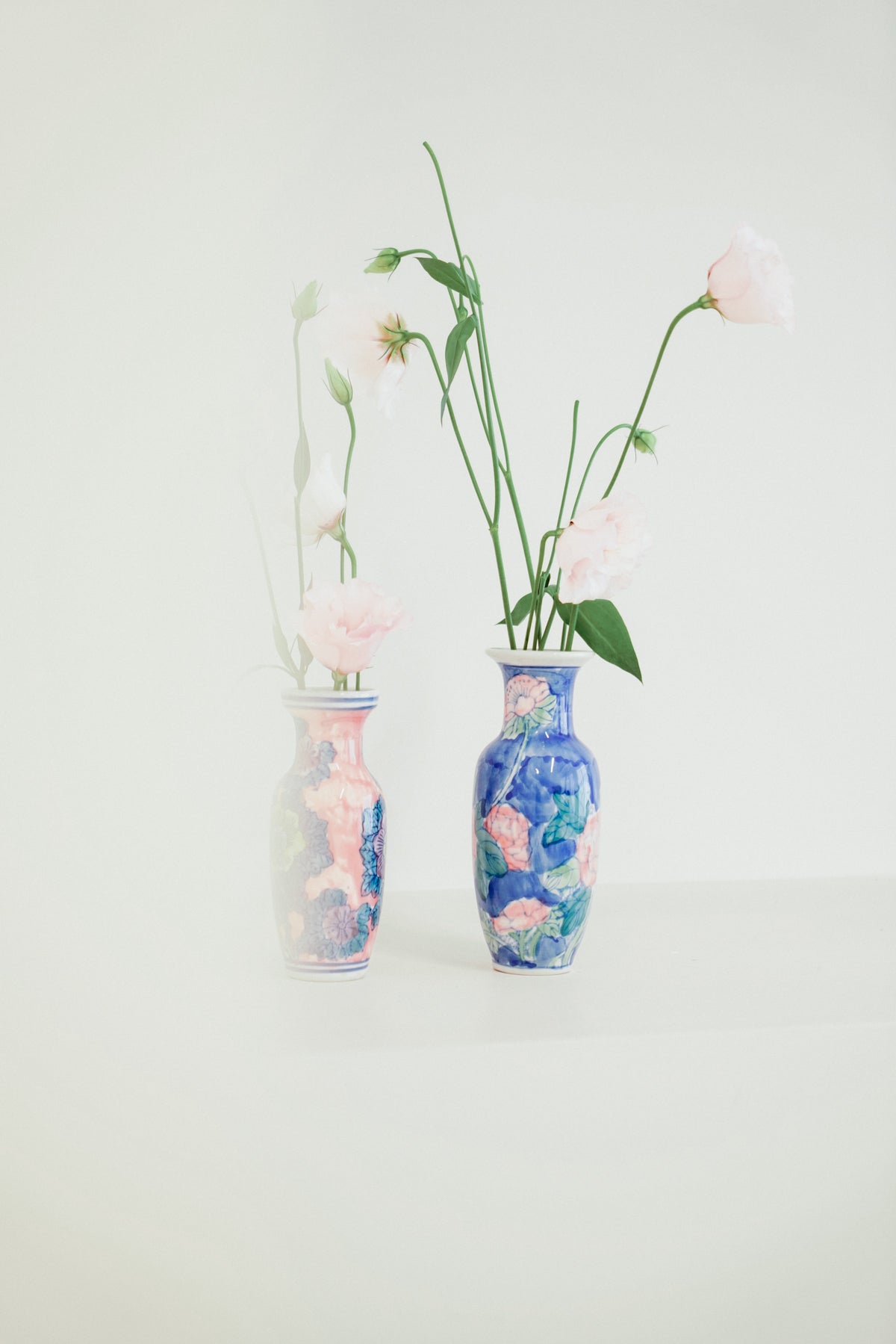 Mini Chinoiserie porcelain vases (set of 2)