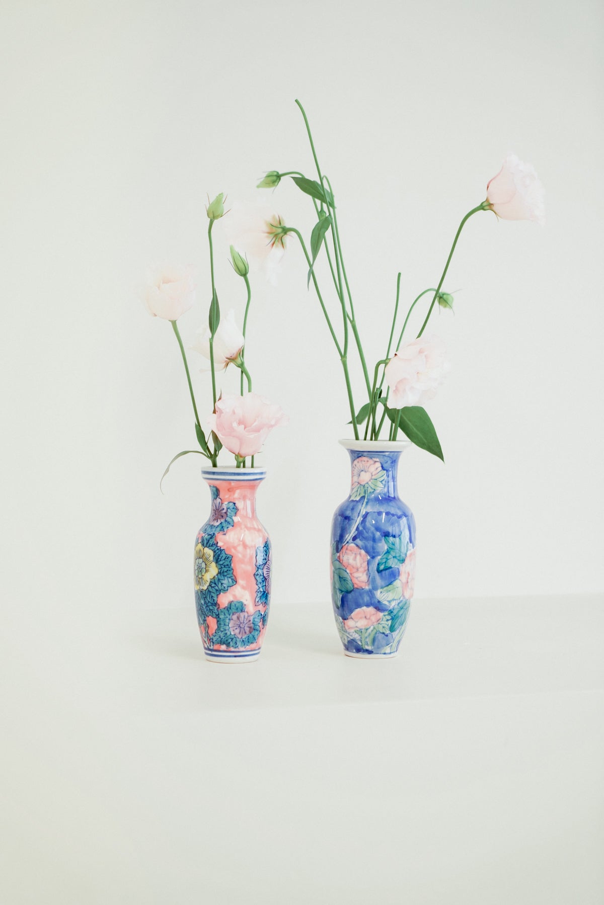 Mini Chinoiserie porcelain vases (set of 2)