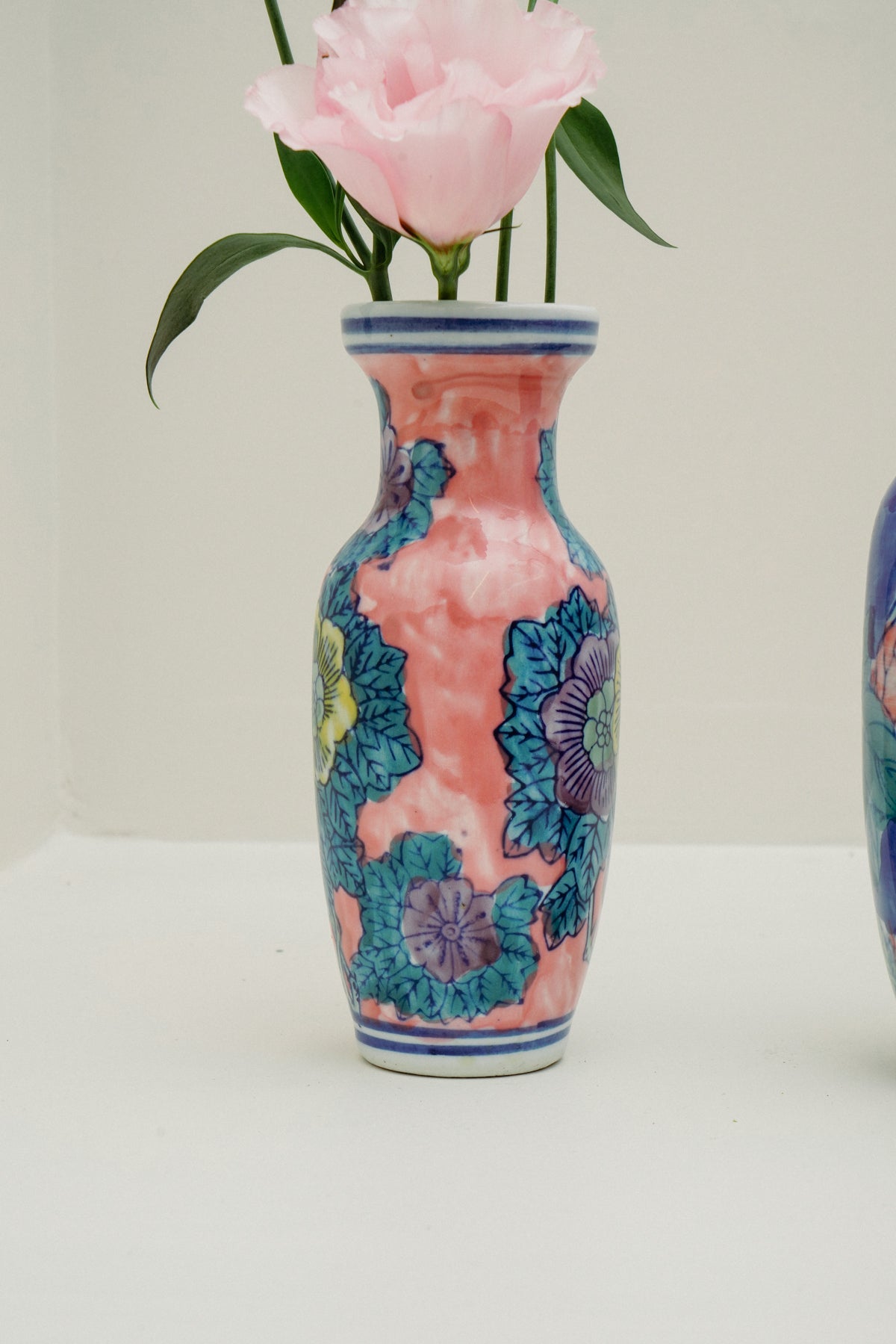 Mini Chinoiserie porcelain vases (set of 2)