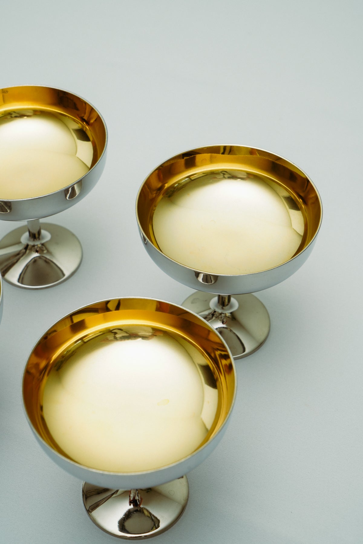 Set of 6 stainless steel coupes