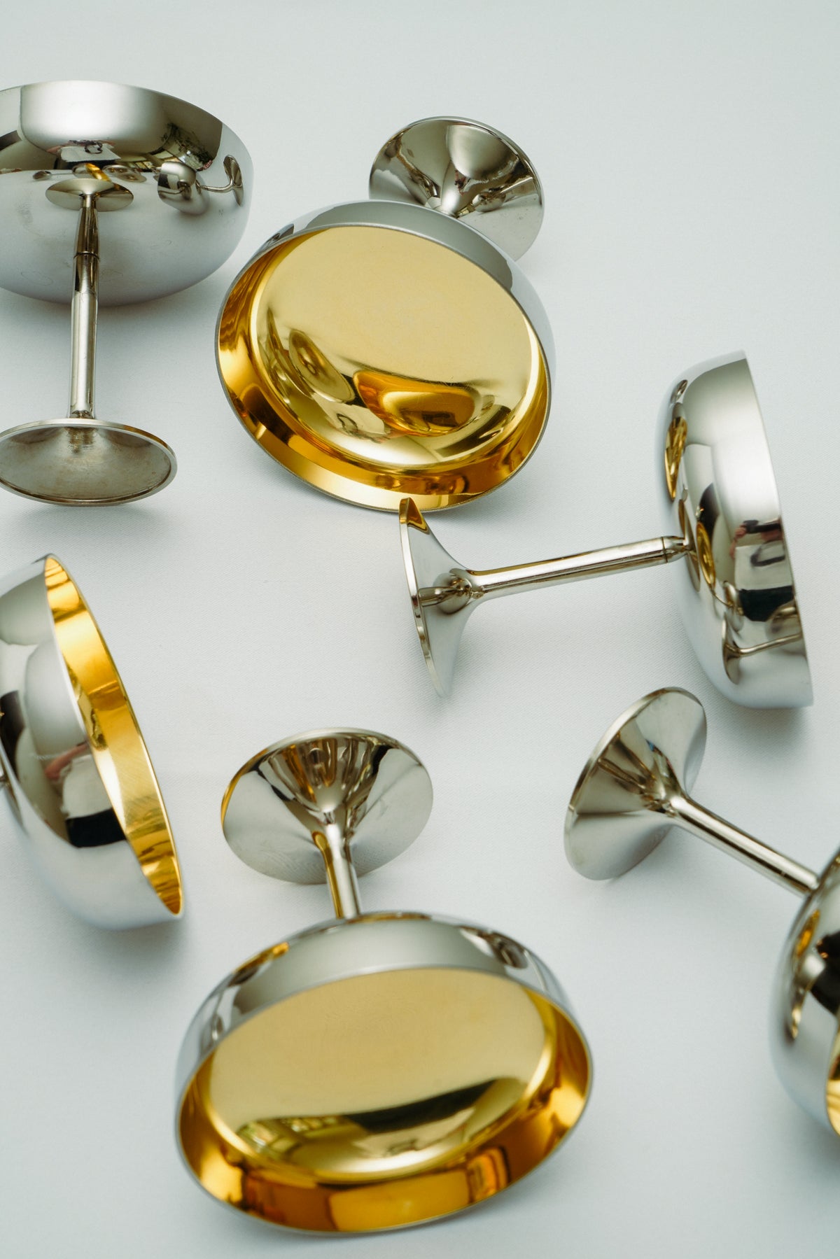 Set of 6 stainless steel coupes