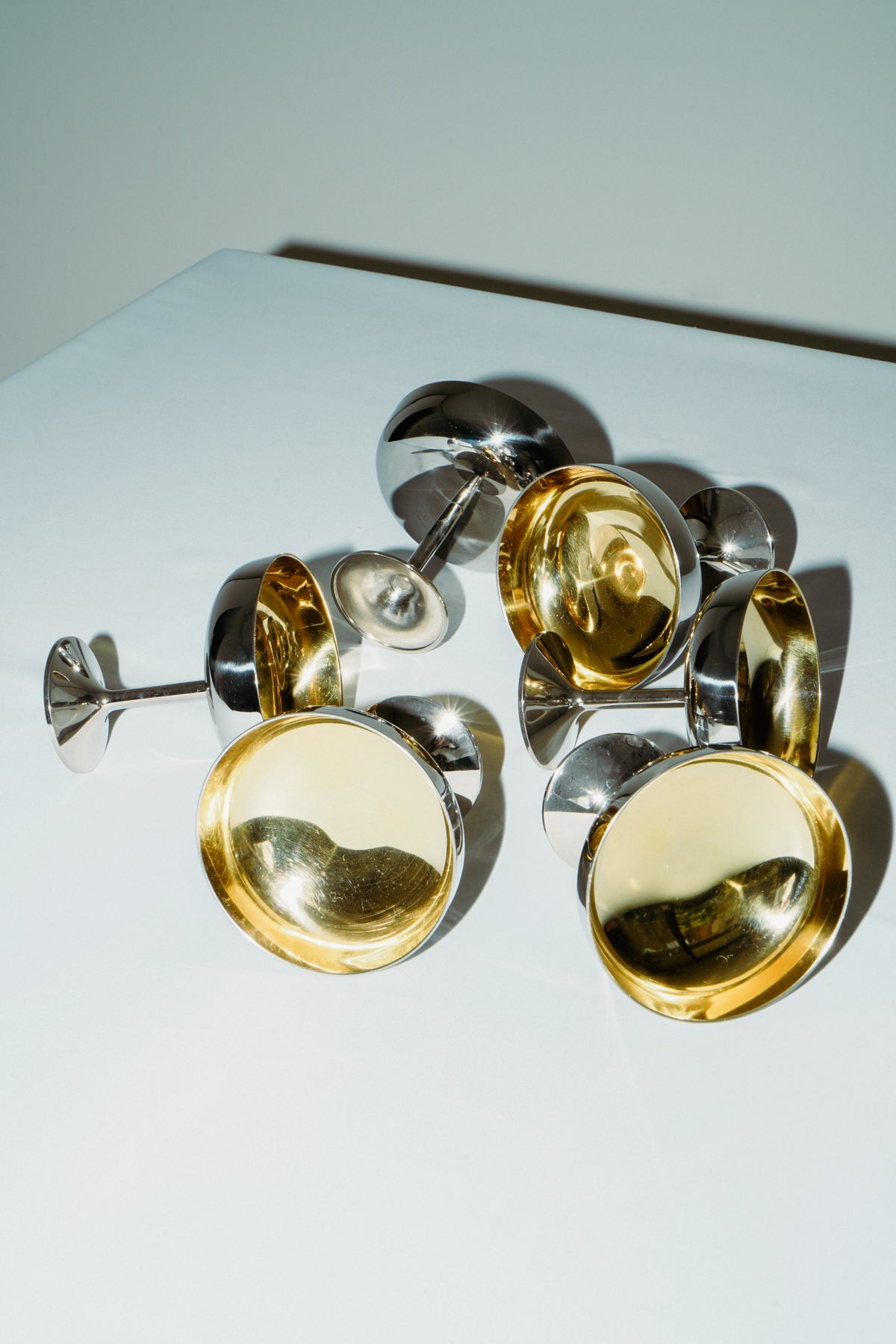 Set of 6 stainless steel coupes