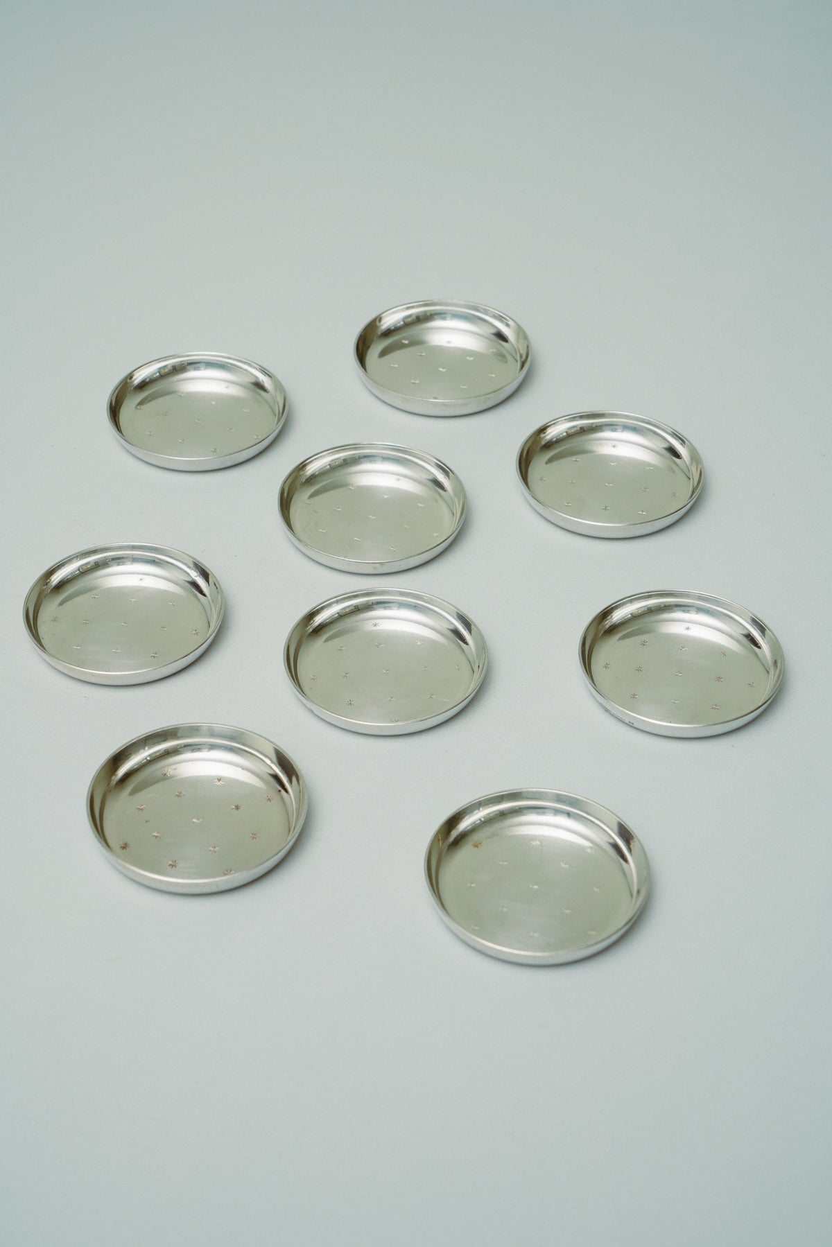 Christofle mini plates/ ashtrays, set of 9