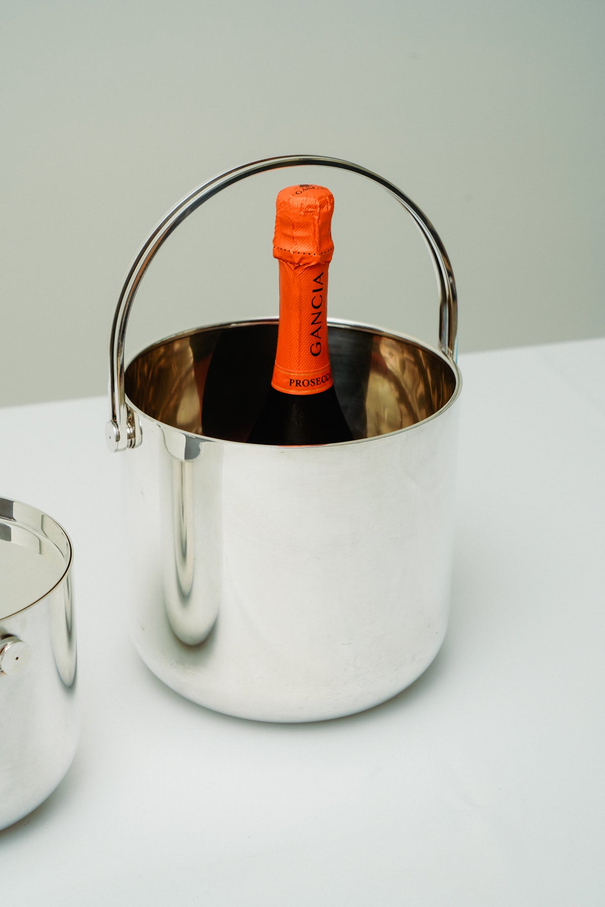 Ambrogio Pozzi for Padova Argenti set of ice and champagne buckets, 70s