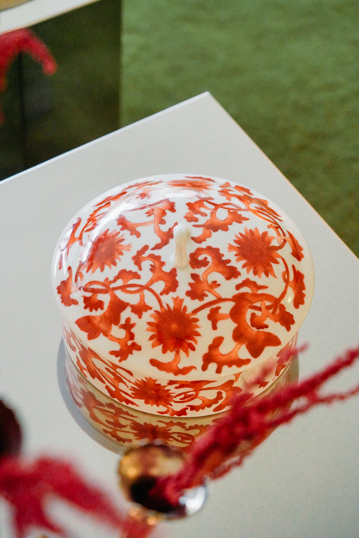 Red porcelain tureen