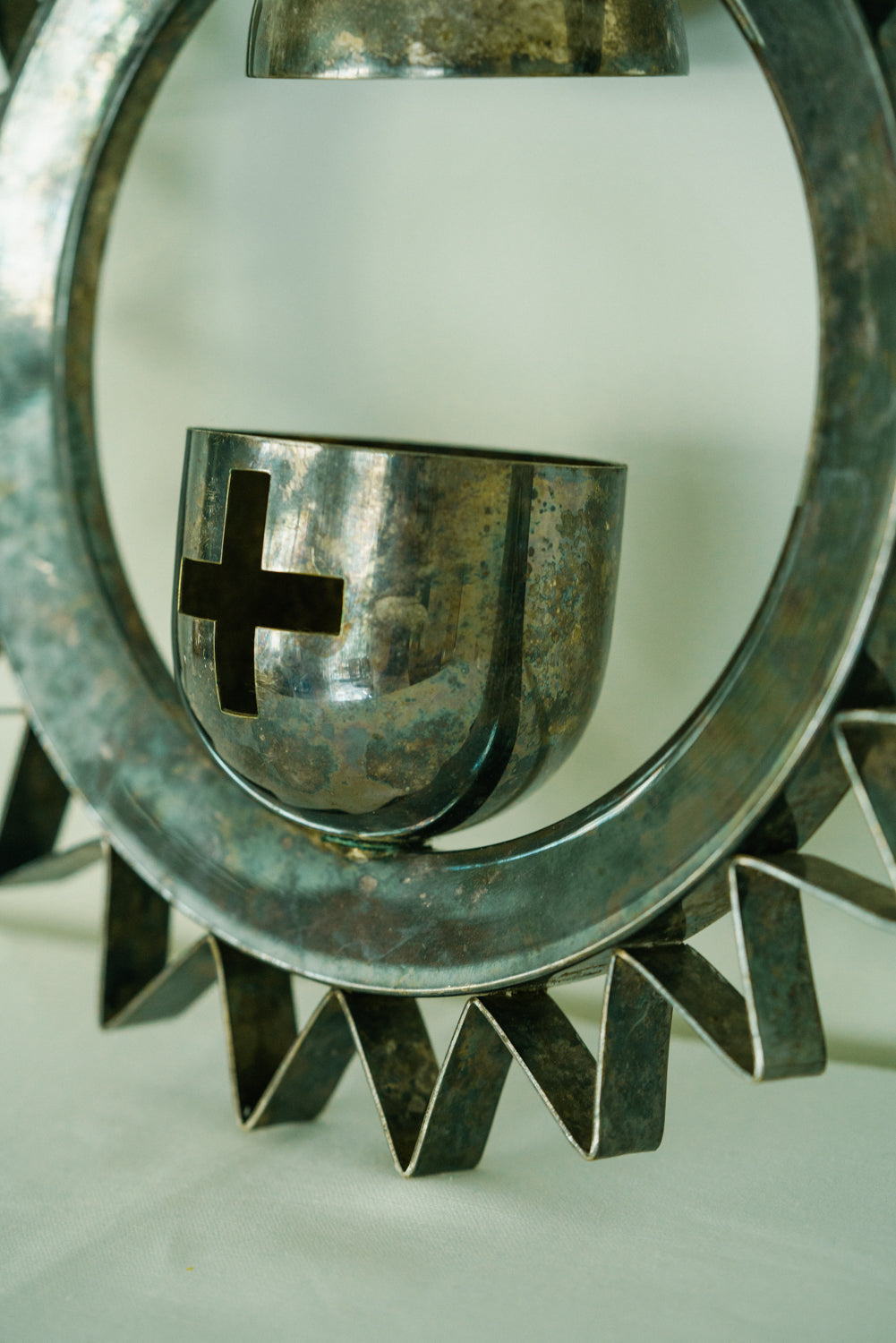 Silver plated European Reliquary Monstrance with patina