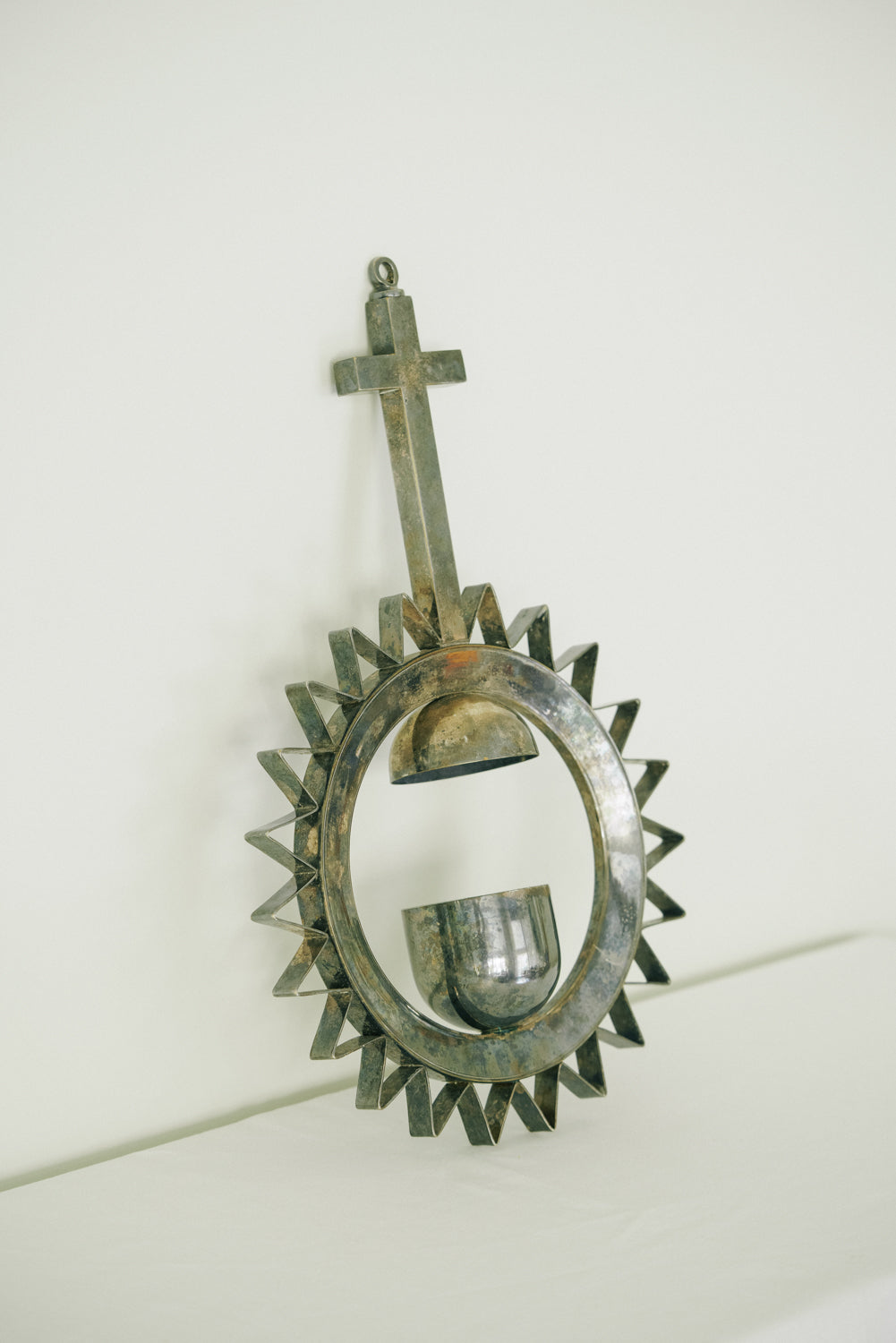 Silver plated European Reliquary Monstrance with patina