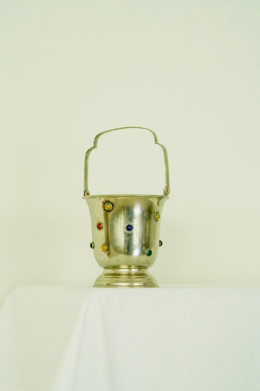 Ice bucket with colored rhinestones
