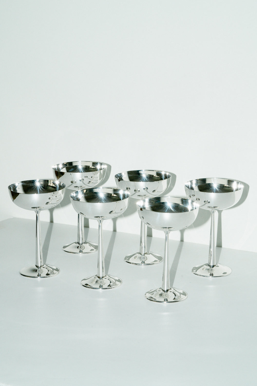 Set of 6 long stem coupes