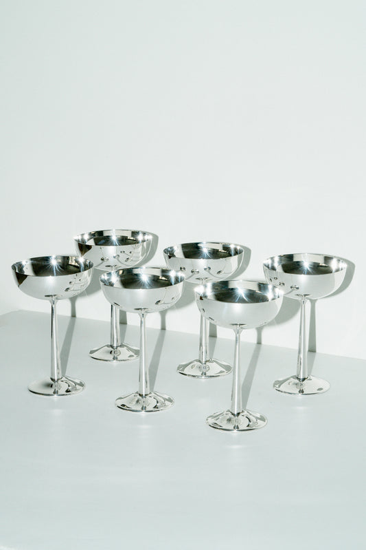 Set of 6 long stem coupes