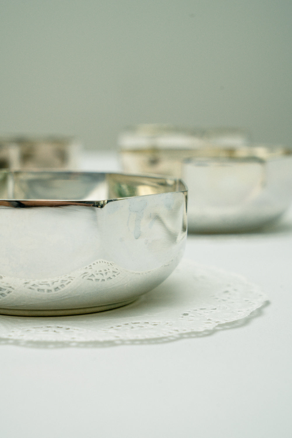 Set of 8 silver plated coupes
