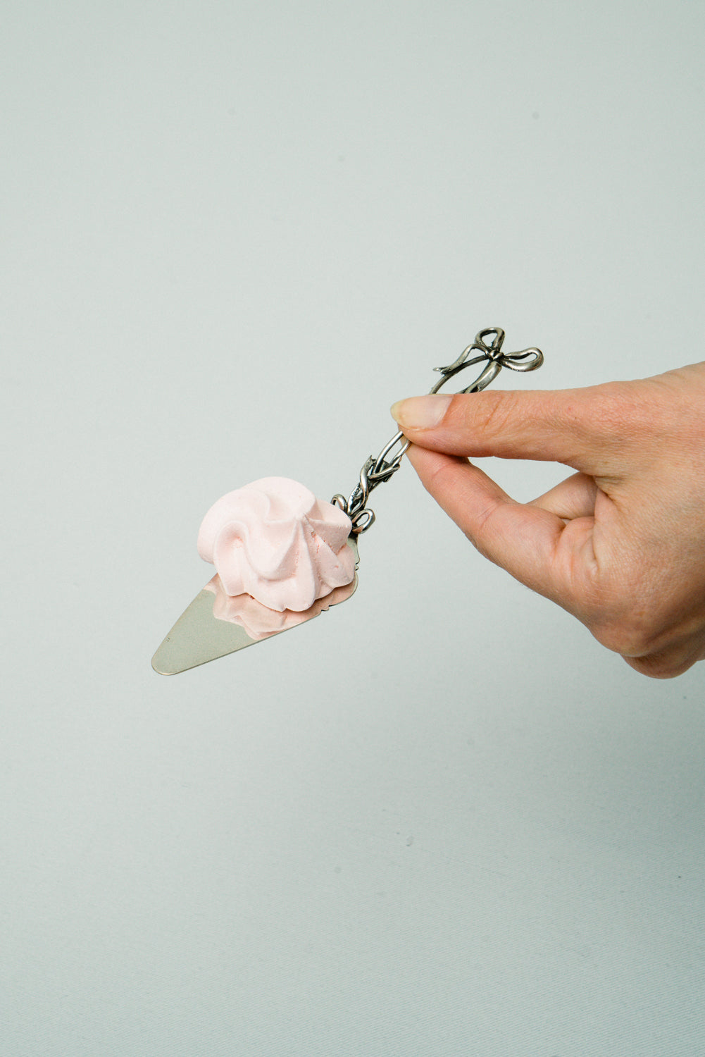 Sterling Silver 800 Mini cake shovel with bow