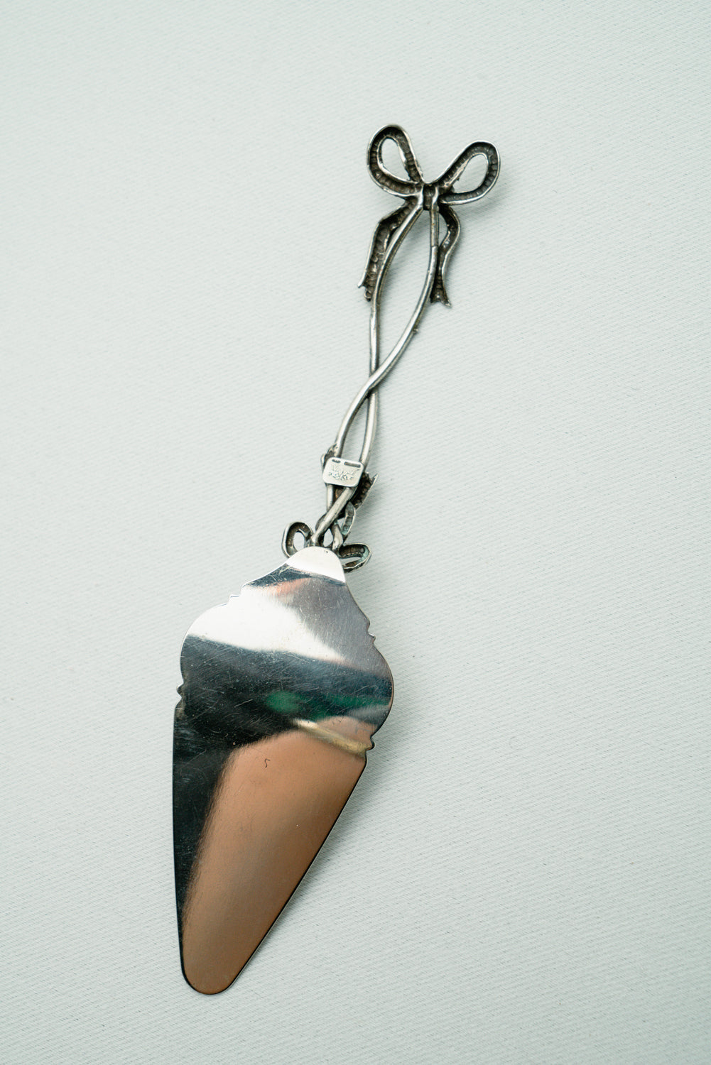 Sterling Silver 800 Mini cake shovel with bow