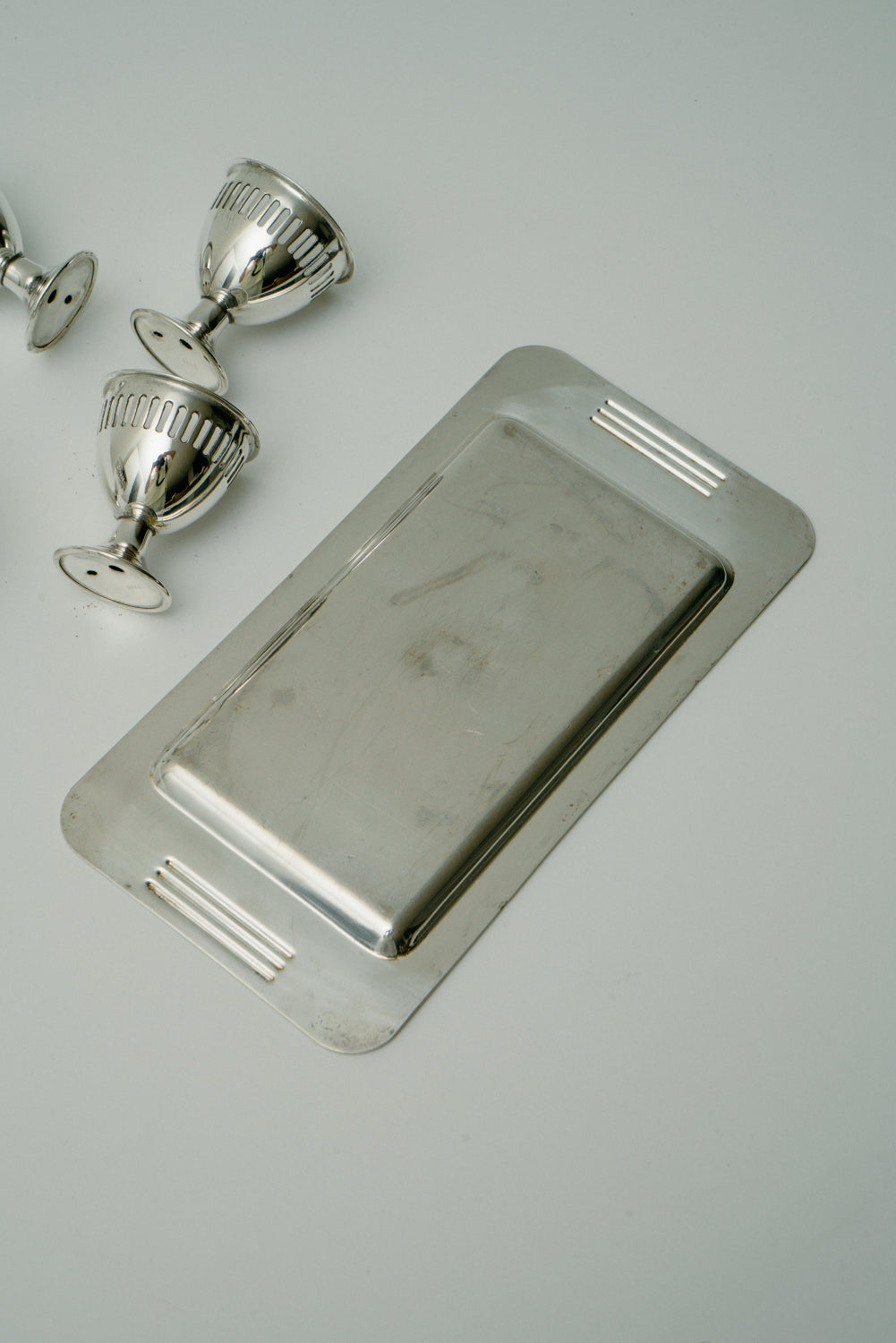 Silver plated vintage œuf à la coque set, set of 7